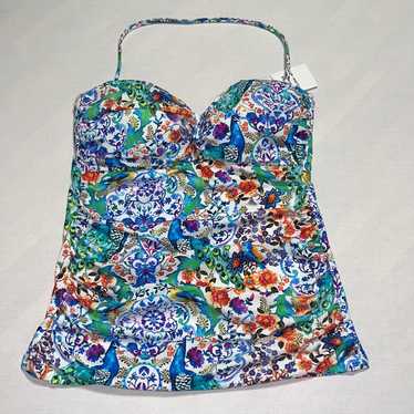 Nwot La Blanca Tankini Top Sz 6 - image 1