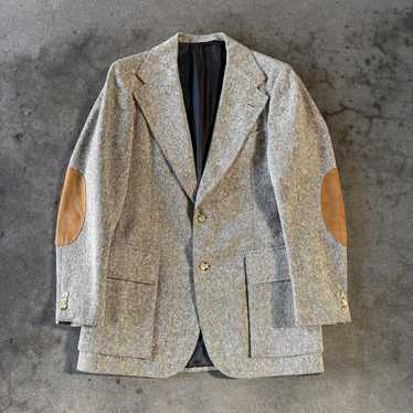 Vintage 70s Polo Ralph Lauren Tweed Sport Coat Bl… - image 1