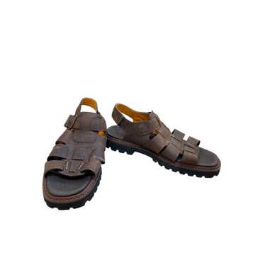サンダル TIMBERLAND Men Sandals Brown TB176015214 MARRONE Timberland Mens Sandals Brown Leather Peep Toe Hook & Loop