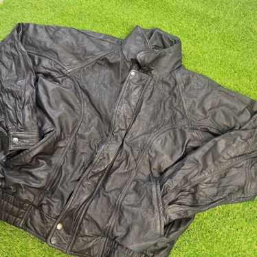 90s pierre cardin 短丈 トラックジャケット ブルゾン ブラック 90s レザージャケット 短丈 ブラック 古着 本革 牛革