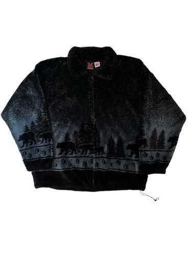 MAZMANIA フリースジャケット made in usa 古着 90年代 マズマニア MAZMANIA 総柄 馬柄 フリースジャケット