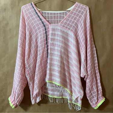 Lemlem | Spliced Popover Top Fringe Trim Oversize… - image 1