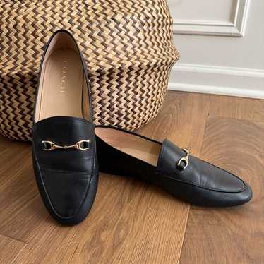 COACH Haley Leather Loafer ブラック 5 C COACH Women's Black Leather Haley Loafer Slip On shoes