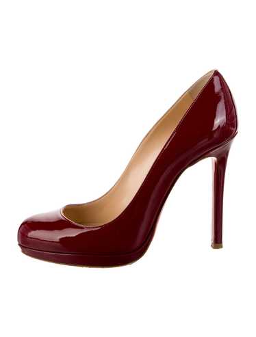 Christian Louboutin Patent Leather Pumps Burgundy… - image 1
