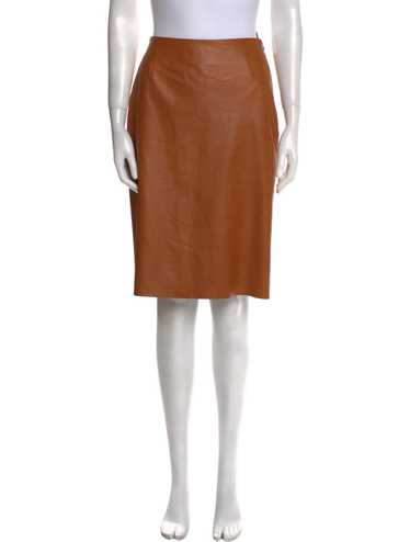スカート PRADA Brown Leather Skirt Prada A-line Leather Skirt | Brown | FARFETCH