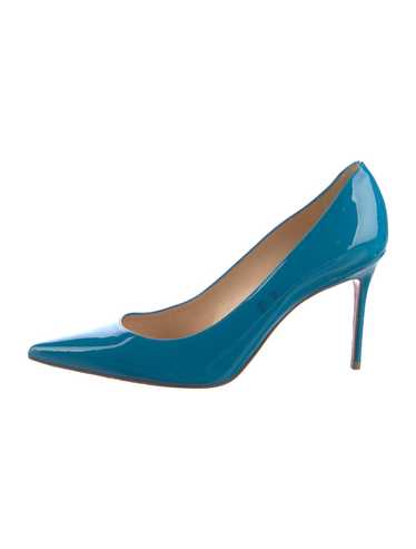 Christian Louboutin Patent Leather Pumps Blue Poi… - image 1