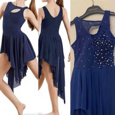 Weissman Balera solo custom dance costume blue As… - image 1