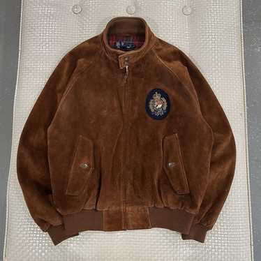 90s Polo Ralph Lauren L Suede Crested Western Bom… - image 1