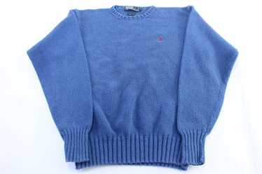 90's Polo by Ralph Lauren Blue Knit Sweater - image 1