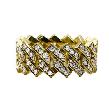 Diamond 18K Yellow Gold Band Ring - image 1
