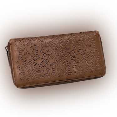 Valentino Garavani Perforated Leather Wallet W/Sil