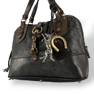 Chloe Long Wallet with Zipper Horseshoe Charm Kerala Black