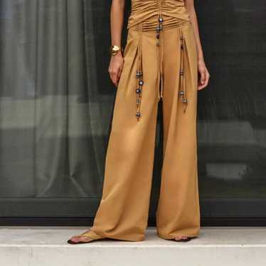 Beige Beaded Pants Rushed - image 1