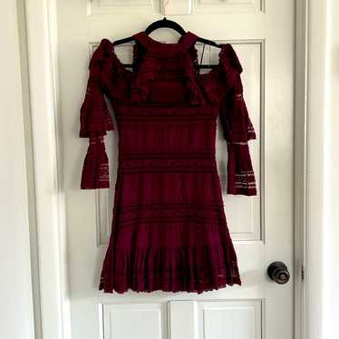 Parker Dress Womens Size Xs Mauve Wine Cold Shoul… - image 1