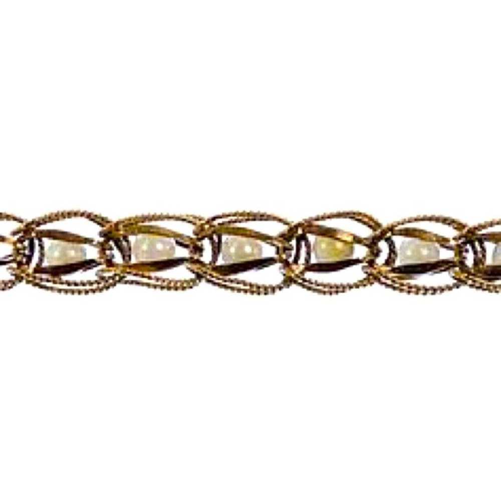 Vintage 14k Yellow Gold and Pearl Bracelet - image 2