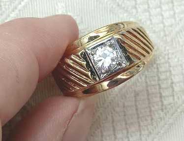 18KT HGE リング 18K HGE Gold MENS RINGS Men RING Crystal Glass Stone