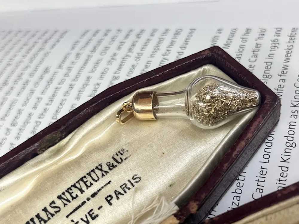 Vintage 14K Yellow Gold Gold Flake Bottle Charm P… - image 6