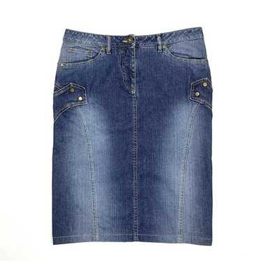 VIP【関税送料無料】希少 ALEXANDER MCQUEEN BLUE DENIM SKIRT McQueen Panelled Denim Midi Skirt in Blue | Lyst