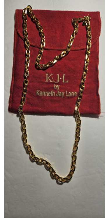 Vintage Gold Tone KJL Kenneth Jay Lane Chain Neck… - image 1