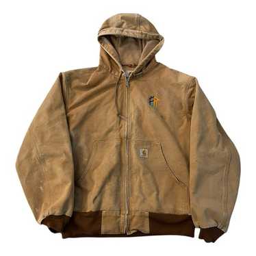 VINTAGE USA CARHARTT J131 BRN BROWN CANVAS THERMAL LINED