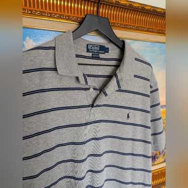 Polo By Ralph Lauren Gray Striped Men's Polo - image 1