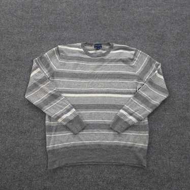 Peter Millar Sweater Mens Large Grey Striped Colle