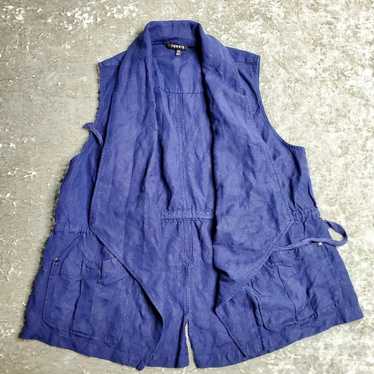 Torrid Navy Drape Front Utility Vest