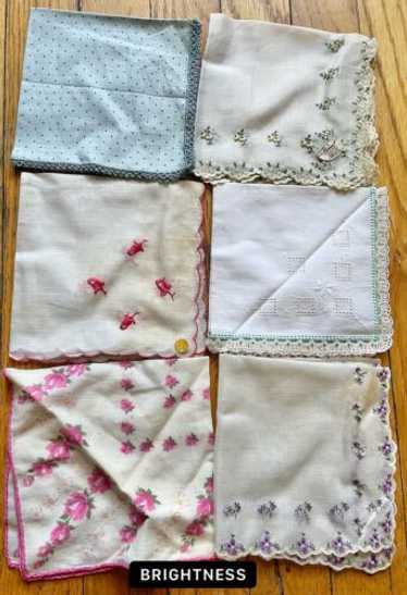 6 Ladies Floral Embroidered Handkerchiefs Switzer… - image 1