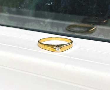 Vintage 14k Yellow Gold Ring Set with Diamond - image 1