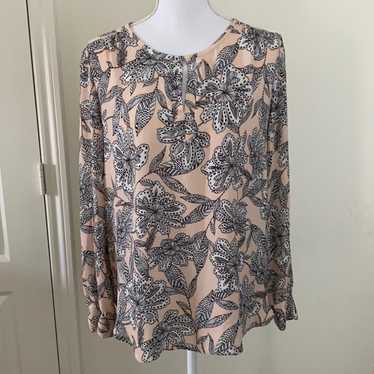 Loft Long Sleeve Floral Print Blouse - image 1