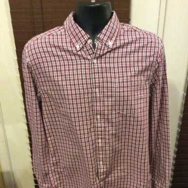 Lucky Brand Size Medium Men's Red Label Fit Plaid… - image 1