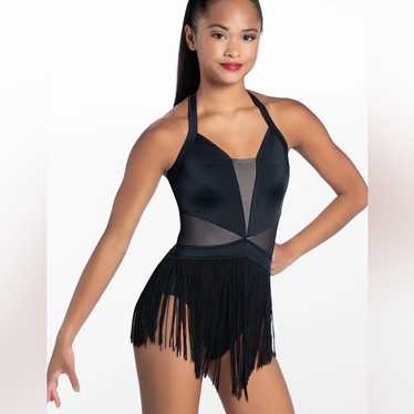 Weissman Balera Dance Costume Black Lustre Fringe… - image 1