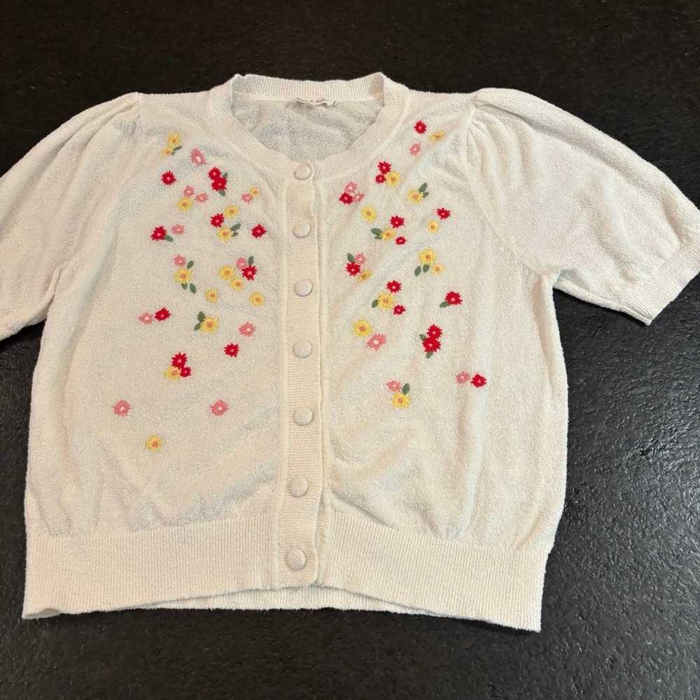 Aaron & Amber Embroidered Cardigan Short Sleeve S… - image 6