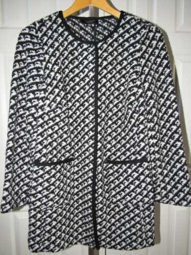 Talbots Black White Wool Blend Snap Button Jacket 
