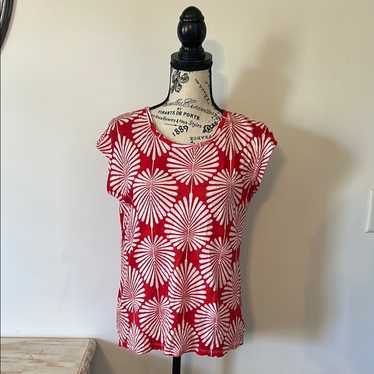 Joie 100% Linen Button Back Patterned Tee Women's… - image 1