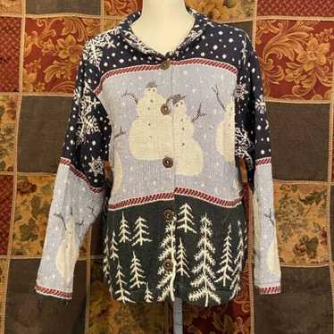 VINTAGE SUGAR STREET WEAVERS USA MADE CHRISTMAS TREE JACKET