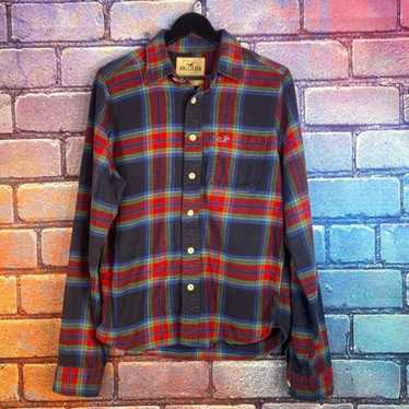 Hollister Shirt Plaid Flannel Large Men's Blue Lo… - image 1