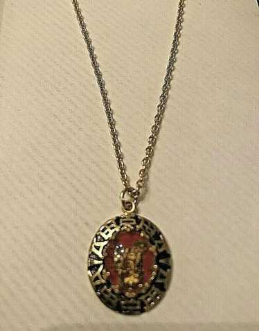 Vintage Necklace Reverse Carved Chinese Rickshaw … - image 1