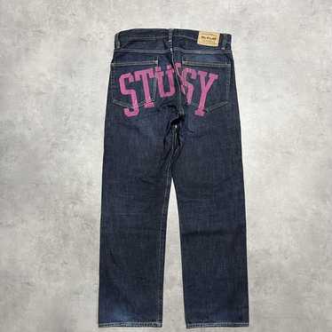 Y2K 濃い濃い stussy バックプリントデニム デカロゴ 大阪限定