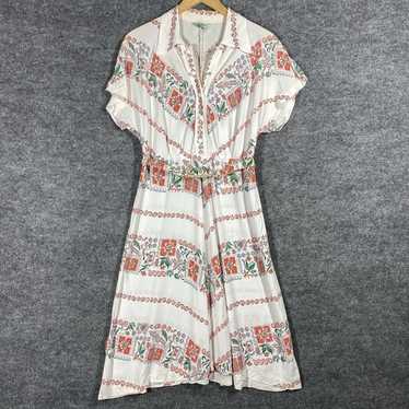 VINTAGE 40s Rayon Shirt Dress Joan Doris By Rona … - image 1