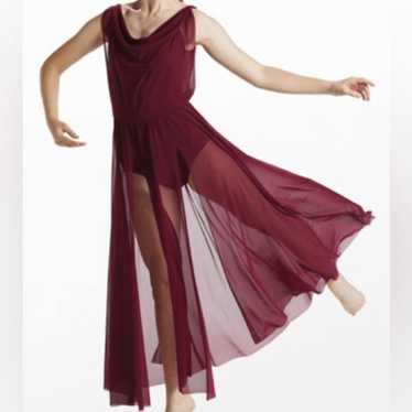 Weissman Balera Dance Costume DOUBLE COWL MESH MA… - image 1
