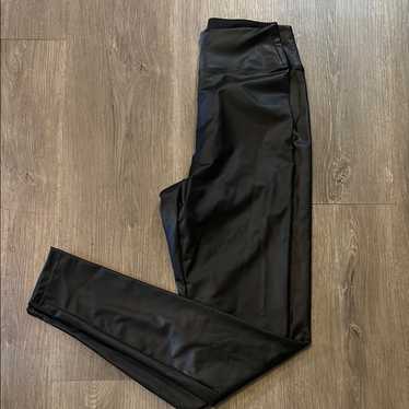 Offline By Aerie Real Luxe Sleek Black Faux Leath… - image 1