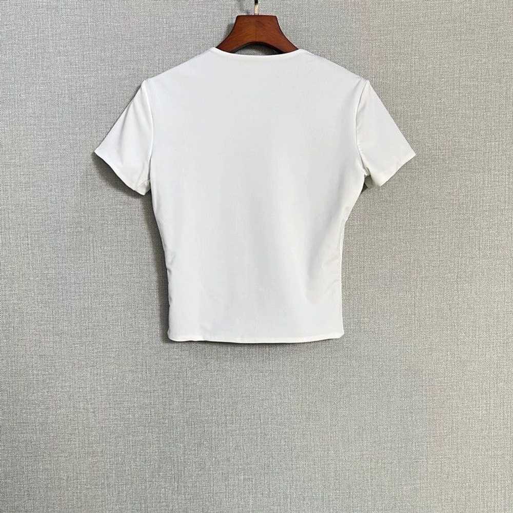 【Alexander Wang】 Mini Logo Short Sleeve T-Shirt White logo jacquard short sleeve baby tee in WHITE | alexanderwang®