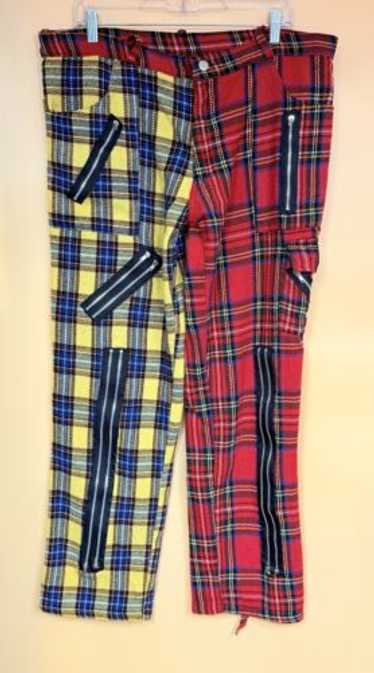 Tiger of London Blue and Yellow Zip Bondage Split Leg Woolly