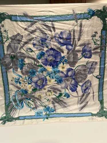 VAKKOヴァッコ シルク フラワーパターン スカーフ Vakko Silk Scarf - Red Floral / Paisley Peasant Print - 90 X