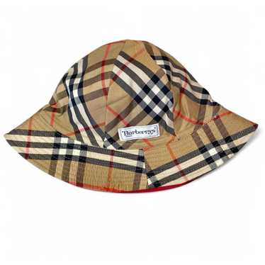 【BURBERRY】Vintage Checkered Bucket Hat/関税+全国送料込み Vintage Check cotton-blend bucket hat in beige - Burberry