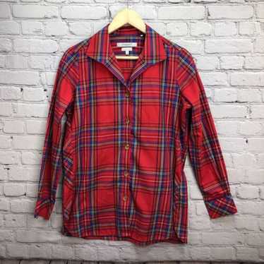 Foxcroft NYC Shirt Women 6 Wrinkle Free Shaped Red
