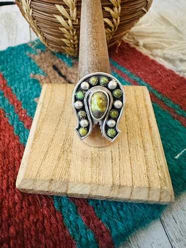 Navajo horseshoe silver ring - Gem