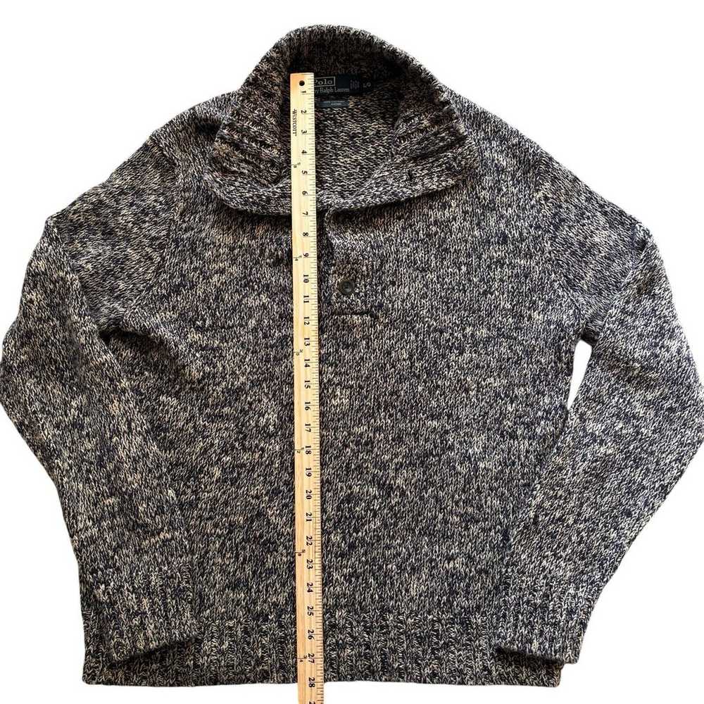 Vintage Polo Ralph Lauren Hand Knit Sweater Navy … - image 5