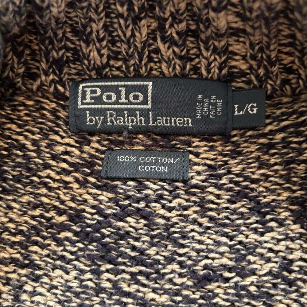 Vintage Polo Ralph Lauren Hand Knit Sweater Navy … - image 6